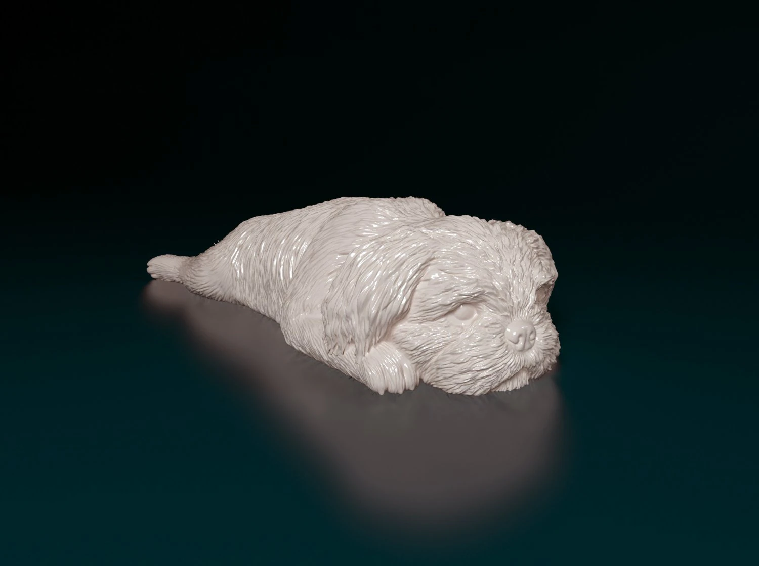 Shih Tzu lying down 3D Print Model .c4d .max .obj .3ds .fbx .stl .blend 