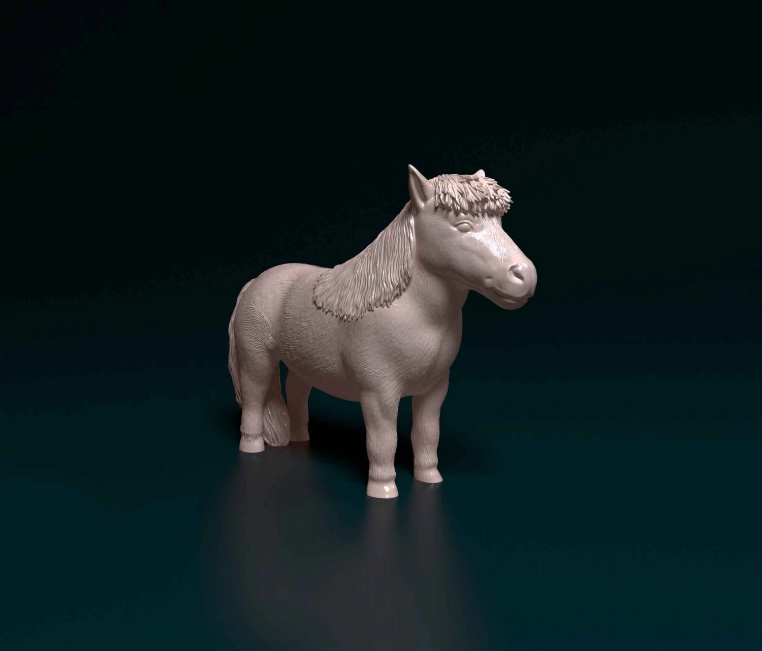 Shetland Pony 3D Print Model .c4d .max .obj .3ds .fbx .stl .blend 