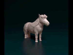 Poney Shetland Modèles 3D en vedette