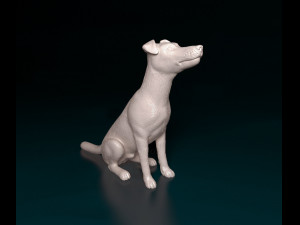 Smooth Fox terrier sitting 3D Print Model