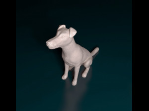 Smooth Fox terrier sitting 3D Print Model