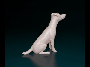 Smooth Fox terrier sitting 3D Print Model