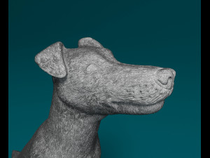 Smooth Fox terrier sitting 3D Print Model