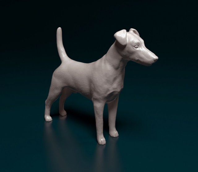Smooth Fox terrier 3D Print Model .c4d .max .obj .3ds .fbx .stl .blend 
