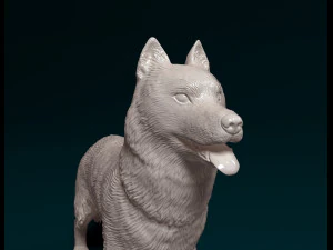 Siberian Husky 3D Print Model