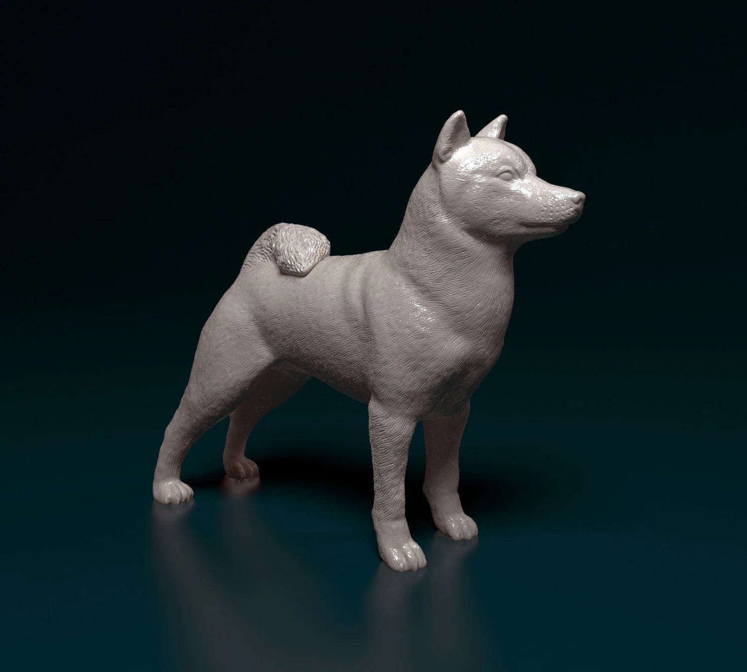 Shiba Inu 3D Print Model .c4d .max .obj .3ds .fbx .stl .blend 