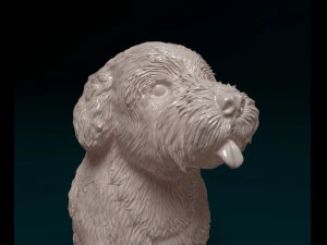 Miniature Schnauzer sitting 3D Print Model