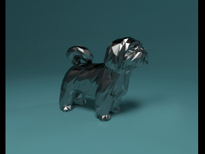 Shih Tzu lowpoly Model Cetak 3D
