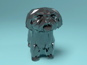 Shih Tzu lowpoly Model Cetak 3D