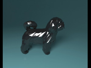 Shih Tzu lowpoly Model Cetak 3D