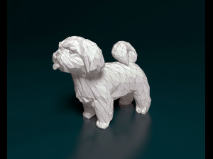 Shih Tzu lowpoly Model Cetak 3D