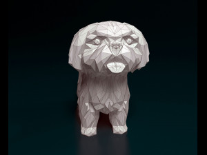 Shih Tzu lowpoly Model Cetak 3D