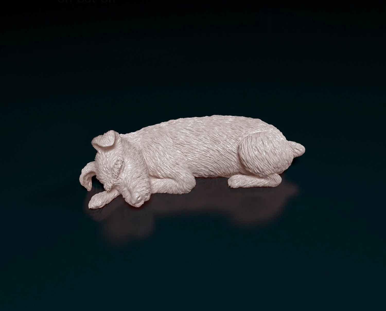 Sleeping Schnauzer 3D Print Model .c4d .max .obj .3ds .fbx .stl .blend 