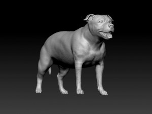 Staffordshire bull terrier 1 3D-printmodel