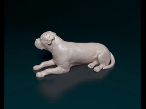 American Bulldog lying down 3D Print Model