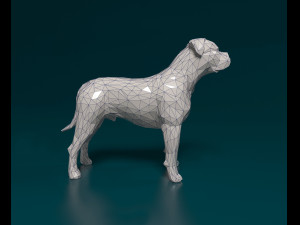 American Bulldog polygonal Modelo de impresión 3D