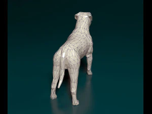 American Bulldog polygonal 3D Print Model