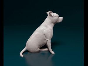 Amstaff sitting 3Dプリントモデル