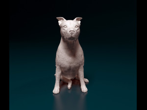 Amstaff sitting 3Dプリントモデル