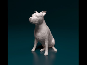 Amstaff sitting 3Dプリントモデル