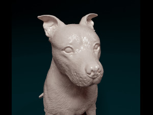 Amstaff sitting 3Dプリントモデル