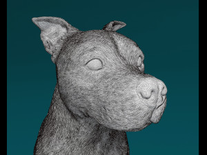 Amstaff sitting 3Dプリントモデル