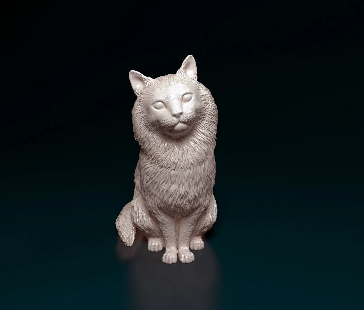 Fluffy Cat 3D Print Model .c4d .max .obj .3ds .fbx .stl .blend 