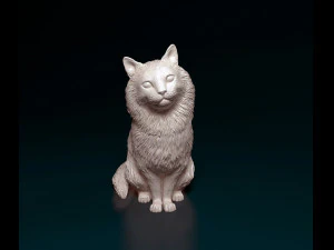 gato esponjoso Modelo de impresión 3D