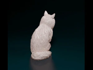 Fluffy Cat 3D Print Model