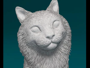 Fluffy Cat 3D Print Model