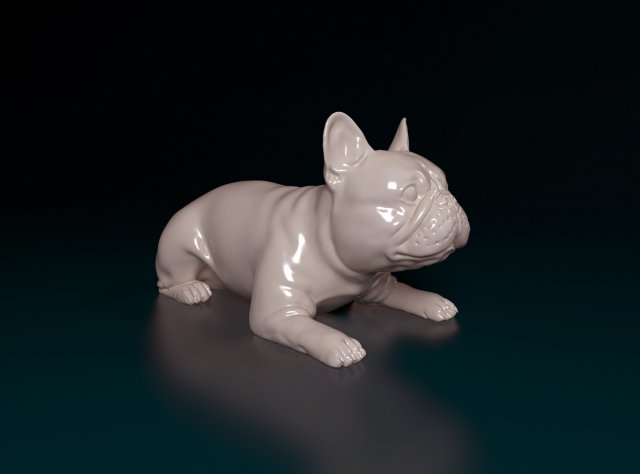 French Bulldog lying down 3Dプリントモデル .c4d .max .obj .3ds .fbx .stl .blend 