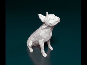 French bulldog low-poly 3D Print Model