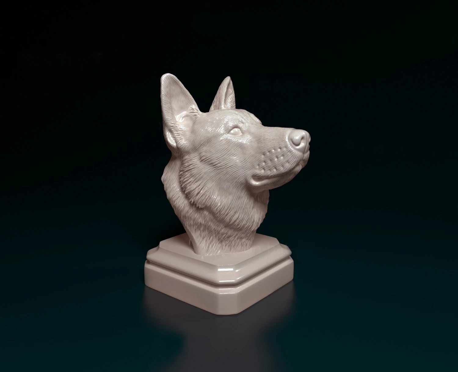German shepherd bust 3D Print Model .c4d .max .obj .3ds .fbx .stl .blend 