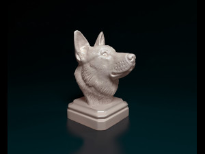German shepherd bust 3D Print Model