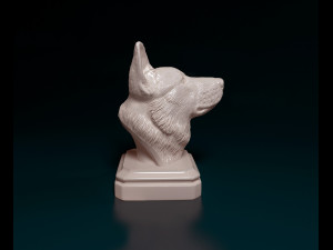 German shepherd bust 3D 打印模型