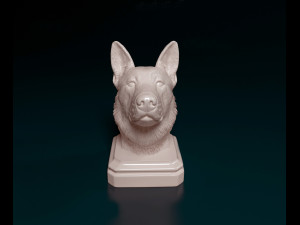German shepherd bust 3D 打印模型