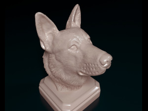 German shepherd bust 3D 打印模型