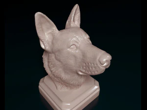 German shepherd bust 3D Print Model