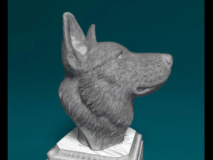 German shepherd bust 3D Print Model