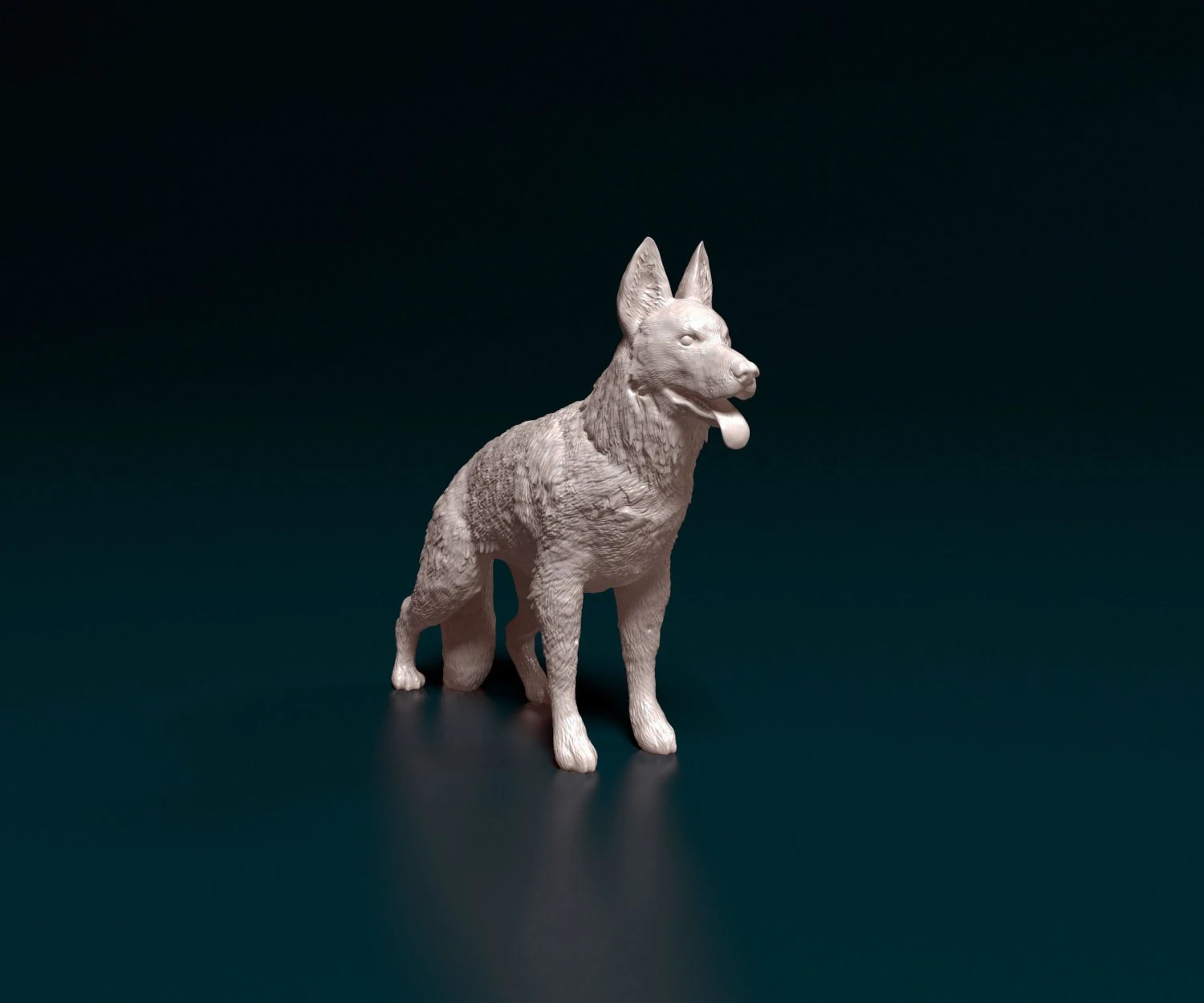 German Shepherd 2 3D Print Model .c4d .max .obj .3ds .fbx .stl .blend 
