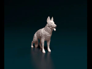 德国牧羊犬2 3D 打印模型