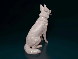 German Shepherd sitting 3D Print Model