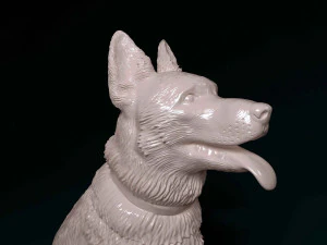 German Shepherd sitting 3D Print Model