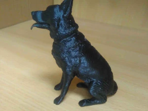 German Shepherd sitting 3D Print Model