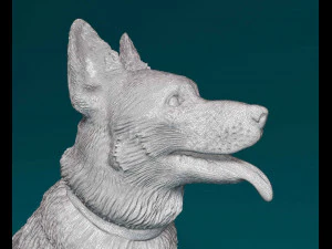 German Shepherd sitting 3D Print Model