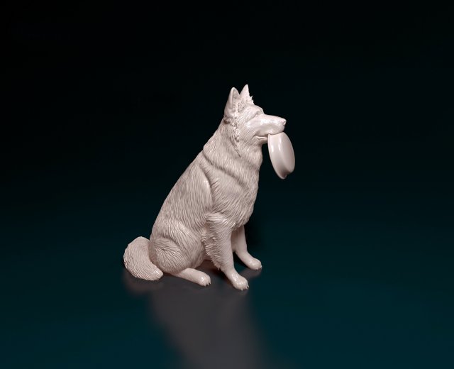 German shepherd long haired Modelo de Impressão 3D .c4d .max .obj .3ds .fbx .stl .blend 