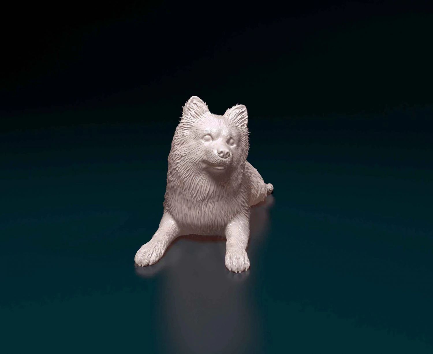 German Spitz 3D Print Model .c4d .max .obj .3ds .fbx .stl .blend