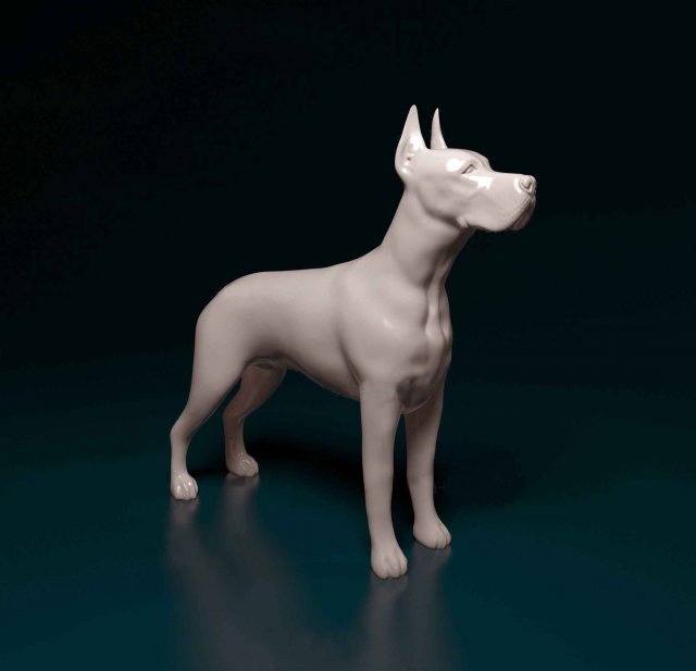 Great Dane dog 3Dプリントモデル .c4d .max .obj .3ds .fbx .stl .blend 