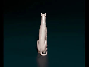 Greyhound sitting 3D Print Model