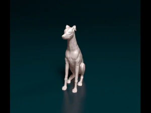 Greyhound sitting 3D Print Model